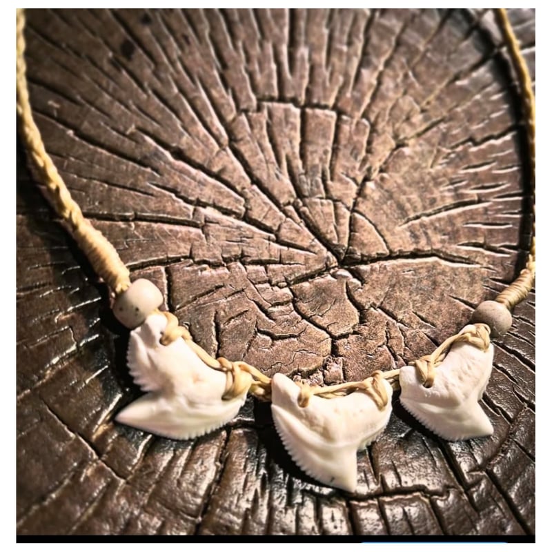 タイガーシャーク歯（L）ネックレスST-267 | Ocean's Bone Carvings