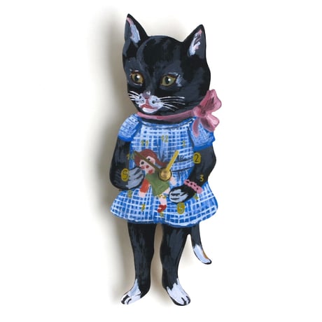 Nathalie Lete(ナタリーレテ) ダイカット　掛け時計 猫《Black cat》