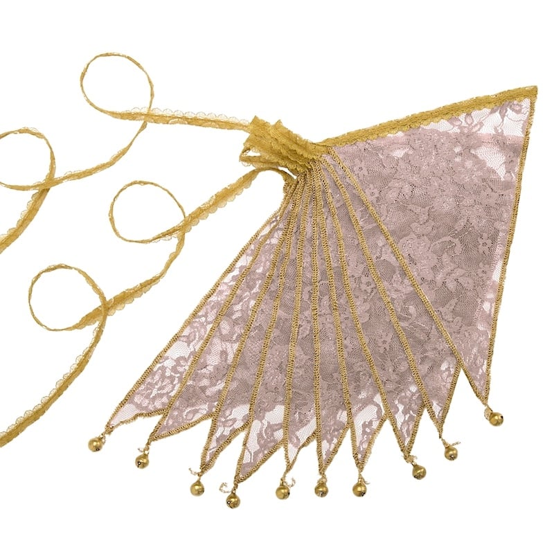 Numero 74 トライアングル ガーランド《フラワーレース Dusty Pink