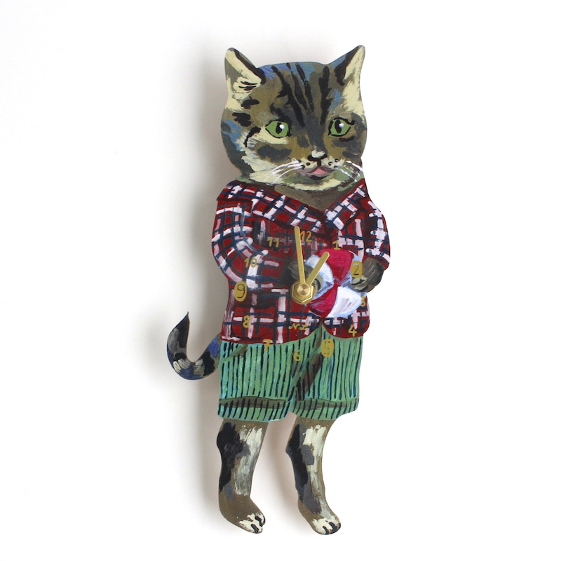 Nathalie Lete(ナタリーレテ) ダイカット 掛け時計 猫《Tabby cat