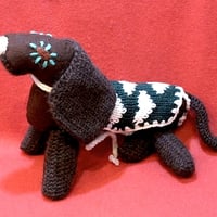 Zoo di Lana　ウール編みぐるみ ダックス　ショコラ《Coco》