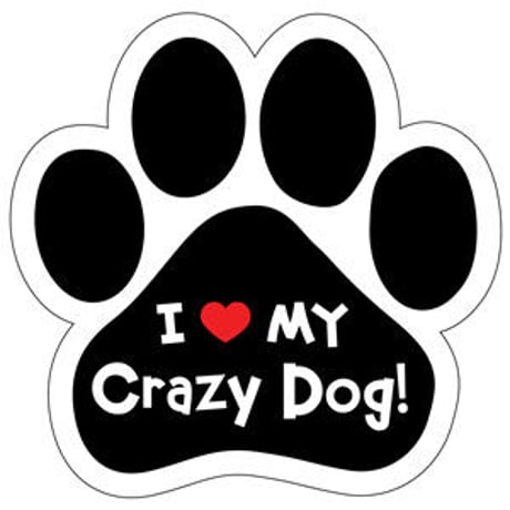 カーマグネット ”I love my Crazy Dog!”【送料無料】
