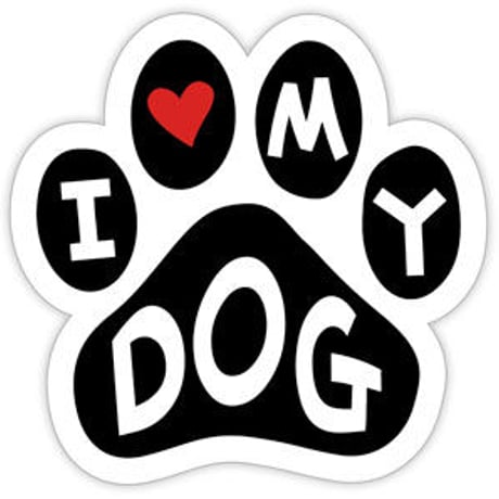 カーマグネット ”I love my dog”【送料無料】