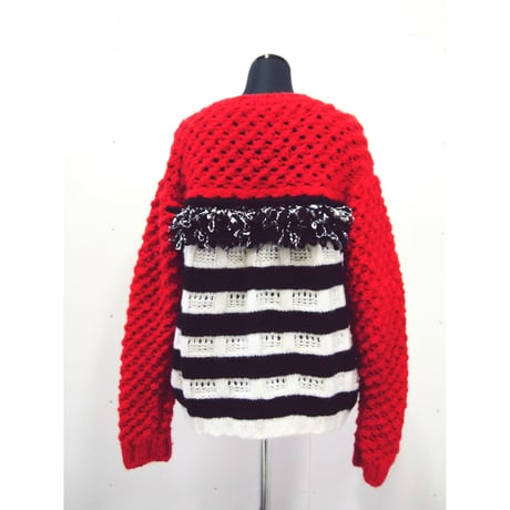 fringe border knit < Red_Ladies>
