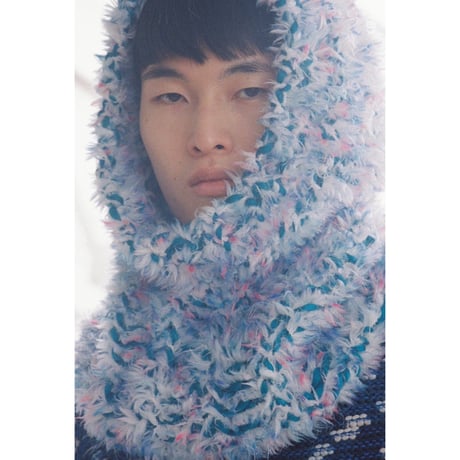 Funky fur bubble balaclava <special shiny blue>