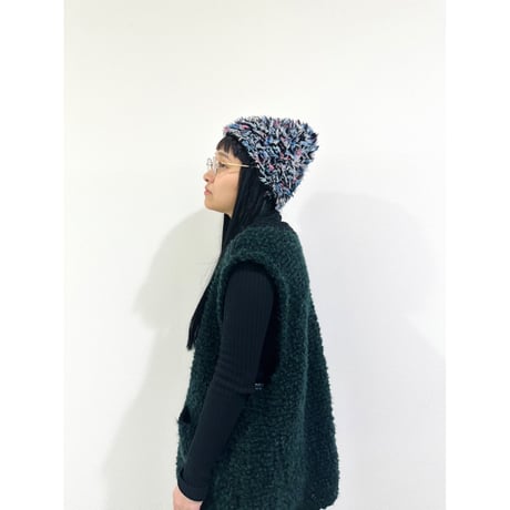 Funky fur bubble knit cap