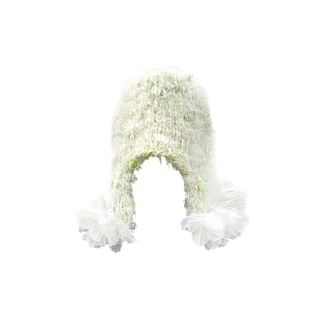 Bubble flowers knit cap