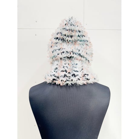 Funky fur bubble balaclava(Perl white fur)