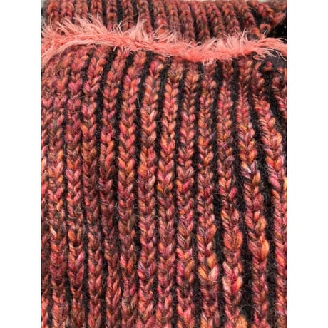 Dot frill sleeve knit (Dark red)
