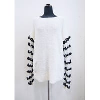 Frilled Lace Sleeves <white × black >
