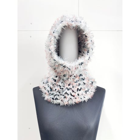 Funky fur bubble balaclava(Perl white fur)