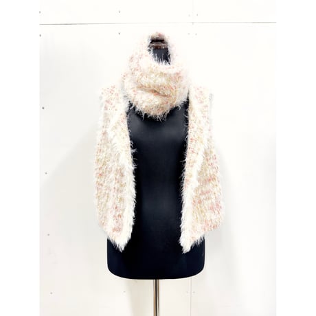 Mix pompons Snood (White base1)