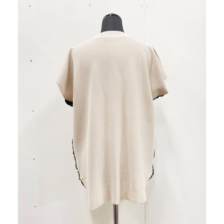 Side lace Polo Tee_Beige,Blue Gray