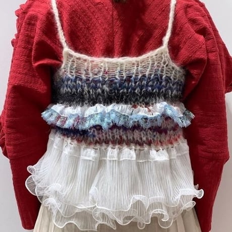 Ethnic Ruffled Camisole < White / White ruffle lace >
