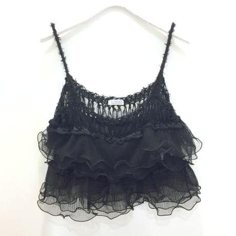 Ruffled Camisole < Black >