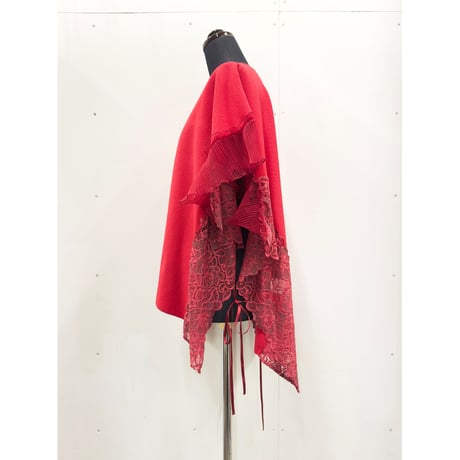 Gilet Polo Tee_Red(Wine wide ruffle)