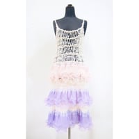 Ruffled Camisole  dress < Baby pink / Purple>