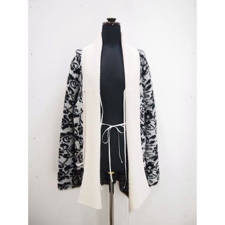 Flower knit  _ Unisex < white rib + Black >