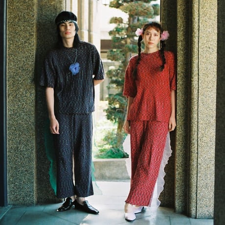 Kasuri Big Pants _redish/navyish