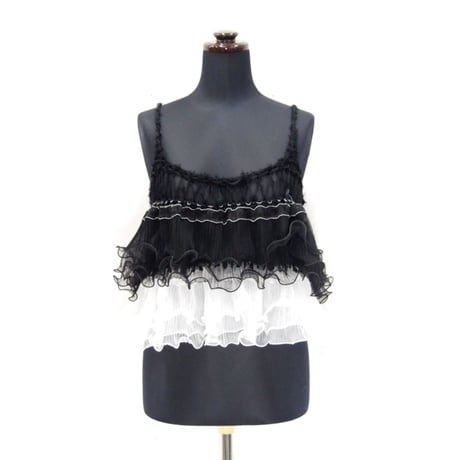 Ruffled Camisole <Black×White / Black×Violet>