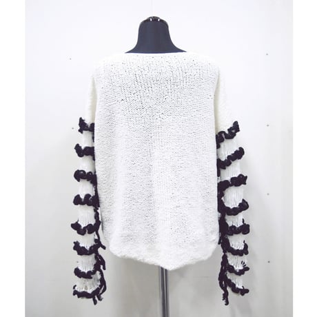 Frilled Lace Sleeves < short ver. / white × black >