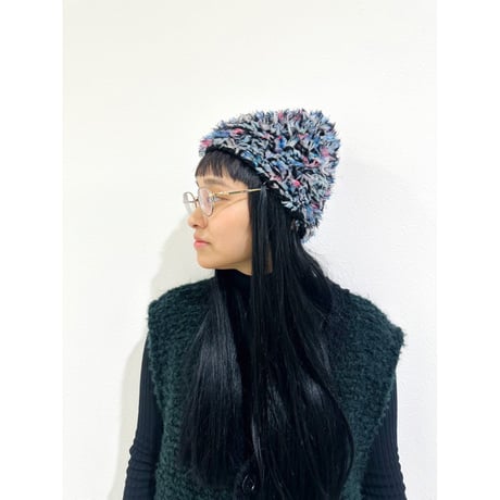 Funky fur bubble knit cap