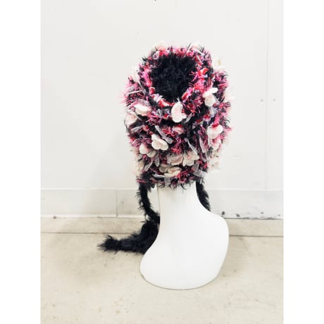 Knit trapper hat_sakura