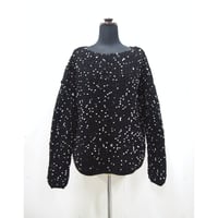 Pon Pon knit _round cut hem < WTdot×WTstitch / WTdot×BKstitch >