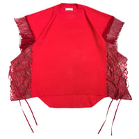 Gilet Polo Tee_Red(Wine wide ruffle)