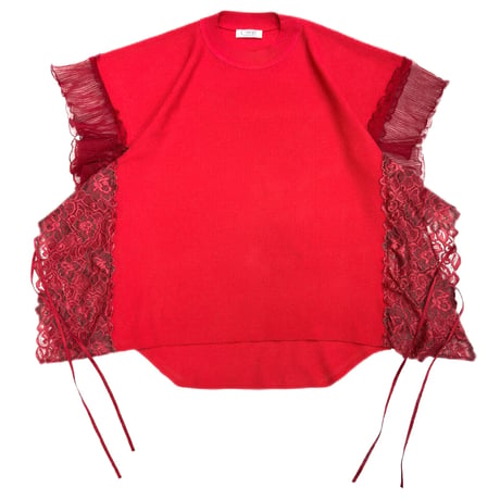 Gilet Polo Tee_Red(Wine wide ruffle)