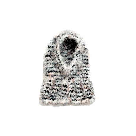 Funky fur bubble balaclava(Perl white fur)