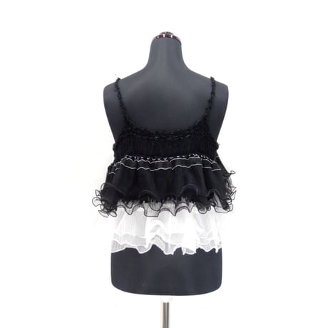 Ruffled Camisole <Black×White / Black×Violet>
