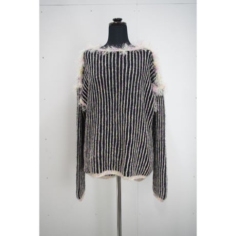 Aurora fur knit < Black >