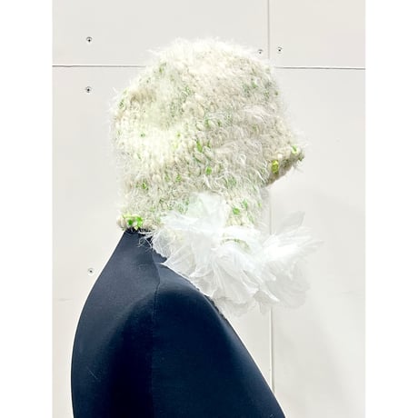 Bubble flowers knit cap