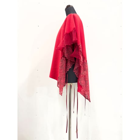 Gilet Polo Tee_Red(Wine wide ruffle)