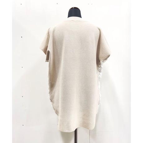 Side lace Polo Tee_Beige,Blue Gray