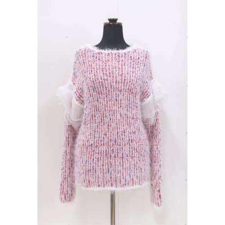 RUFFLE POMPON PULL OVER