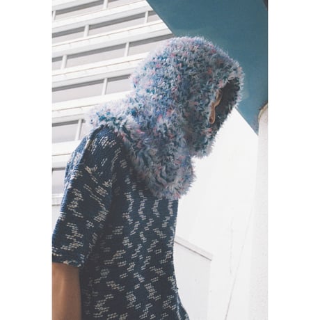 Funky fur bubble balaclava <special shiny blue>