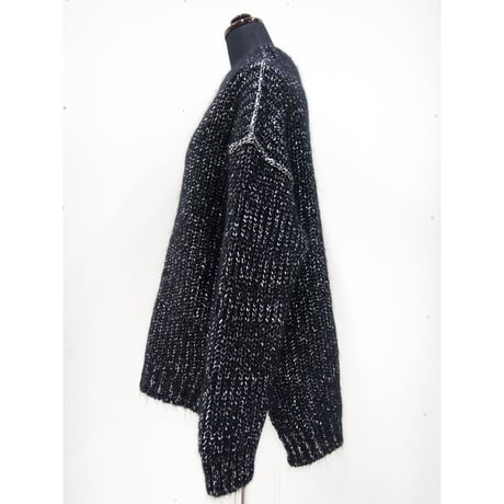 Silver mohair < Silver × Black >