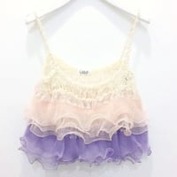 Ruffled Camisole  < Baby pink / Purple>