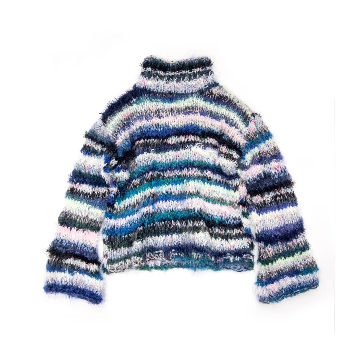 Multi-colored Border pull over / S size < Bluei
