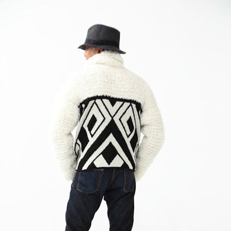 Geometric fur knit