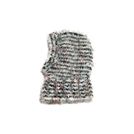 Funky fur bubble balaclava(Perl white fur)