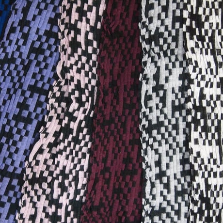 Block Check Linen Stole <Blue/Purple/Rose Pink/Wine/L.gray/Beige >