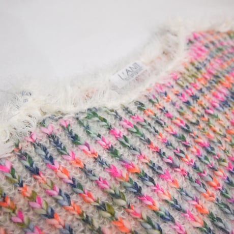 Mixed color yarn stripe pull over  [Unisex]