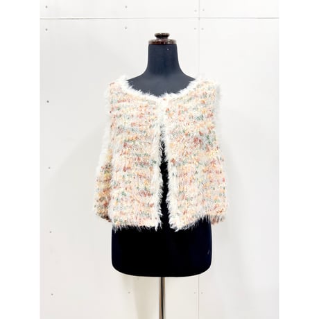Mix pompon fur gilet