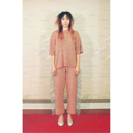 Kasuri Big Tee _< 45.Beigish Orange >