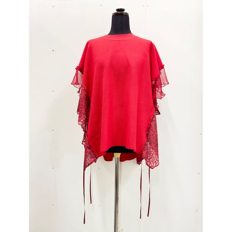 Gilet Polo Tee_Red(Wine wide ruffle)