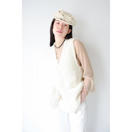 Big loop gilet_unisex < Ivory >