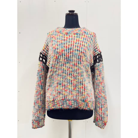 Colorful  mesh-stitch knit3